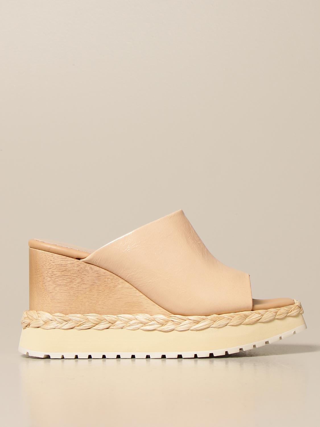 beige wedge pumps