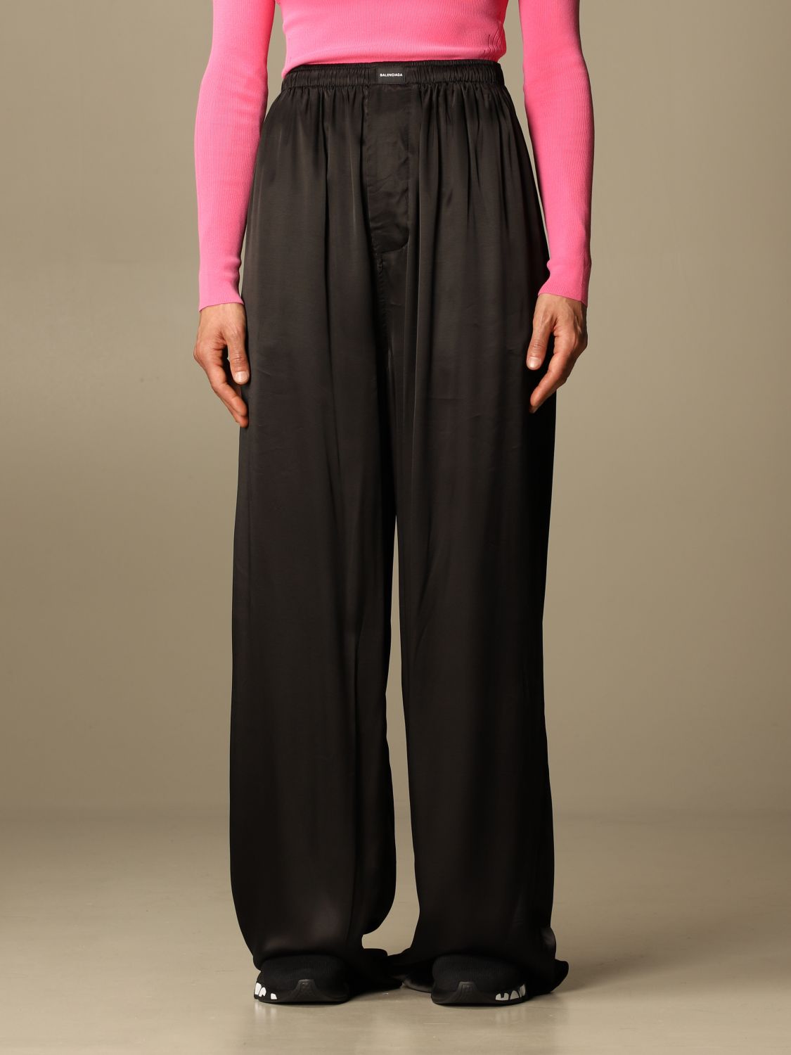 BALENCIAGA: silk jogging trousers Pants Balenciaga Women Black | Pants Balenciaga 659026 GIGLIO.COM