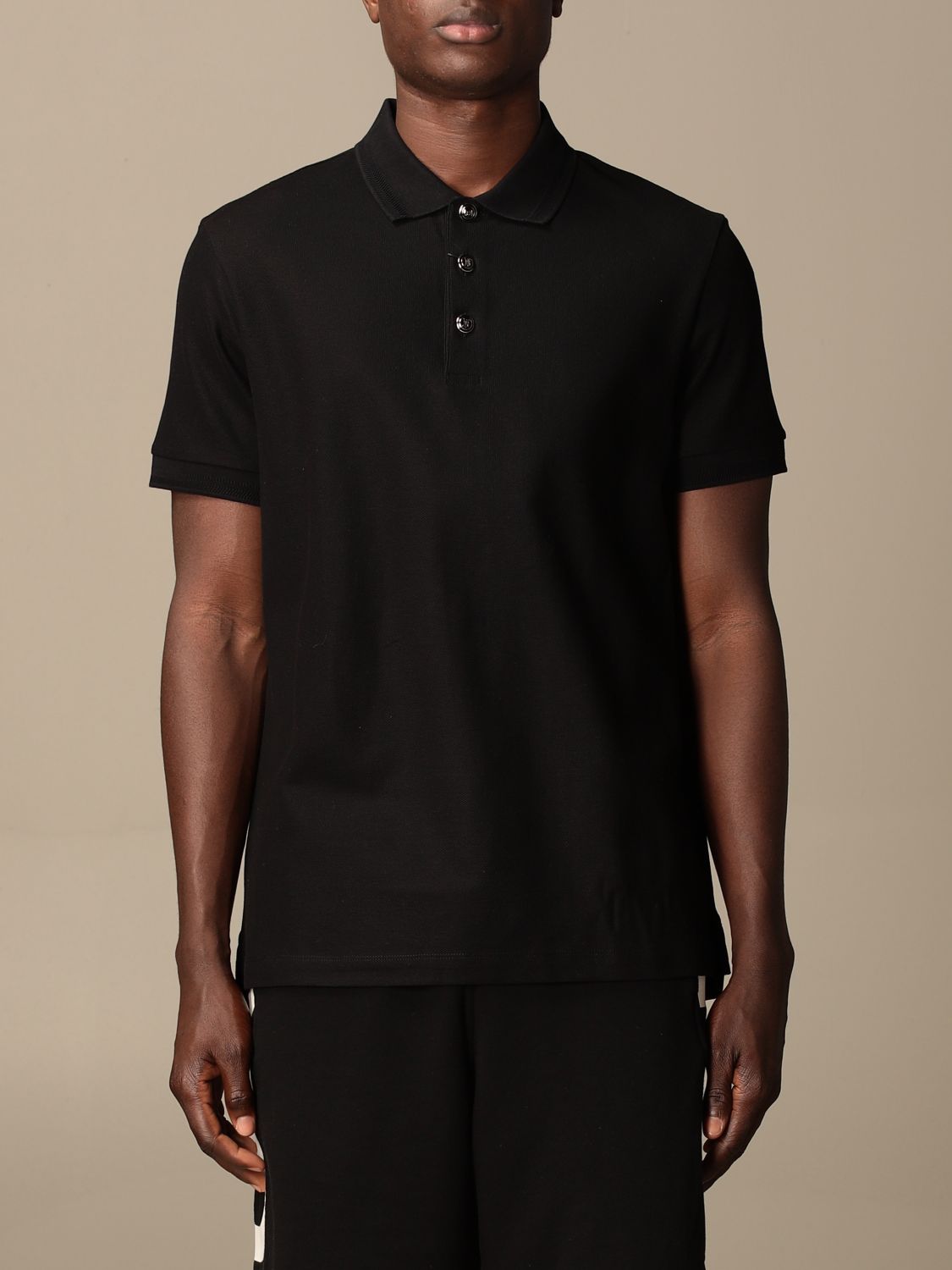 BURBERRY: basic cotton polo shirt - Black | Burberry t-shirt 8027056 ...