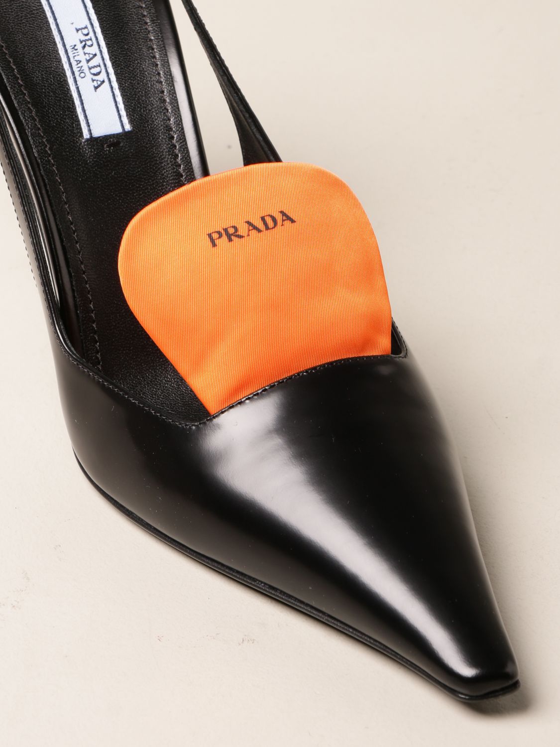 orange prada shoes