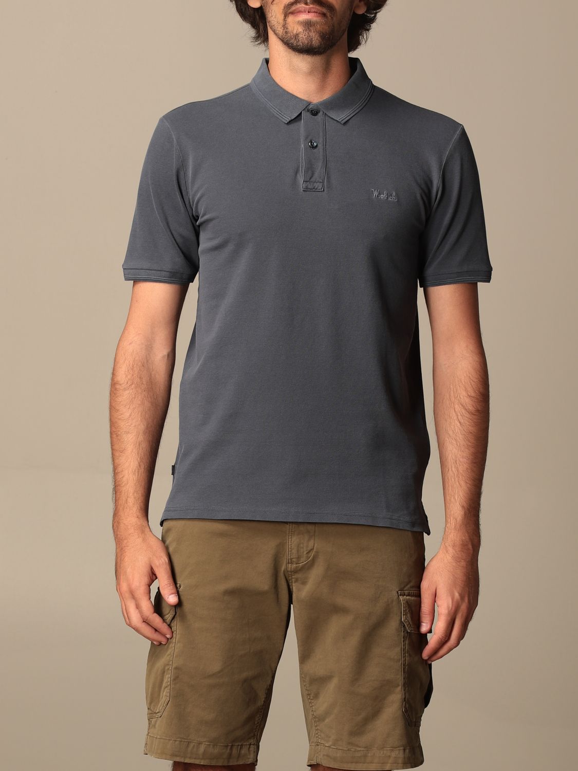 Polo shirt Woolrich: Woolrich cotton piqué polo shirt with logo blue 1