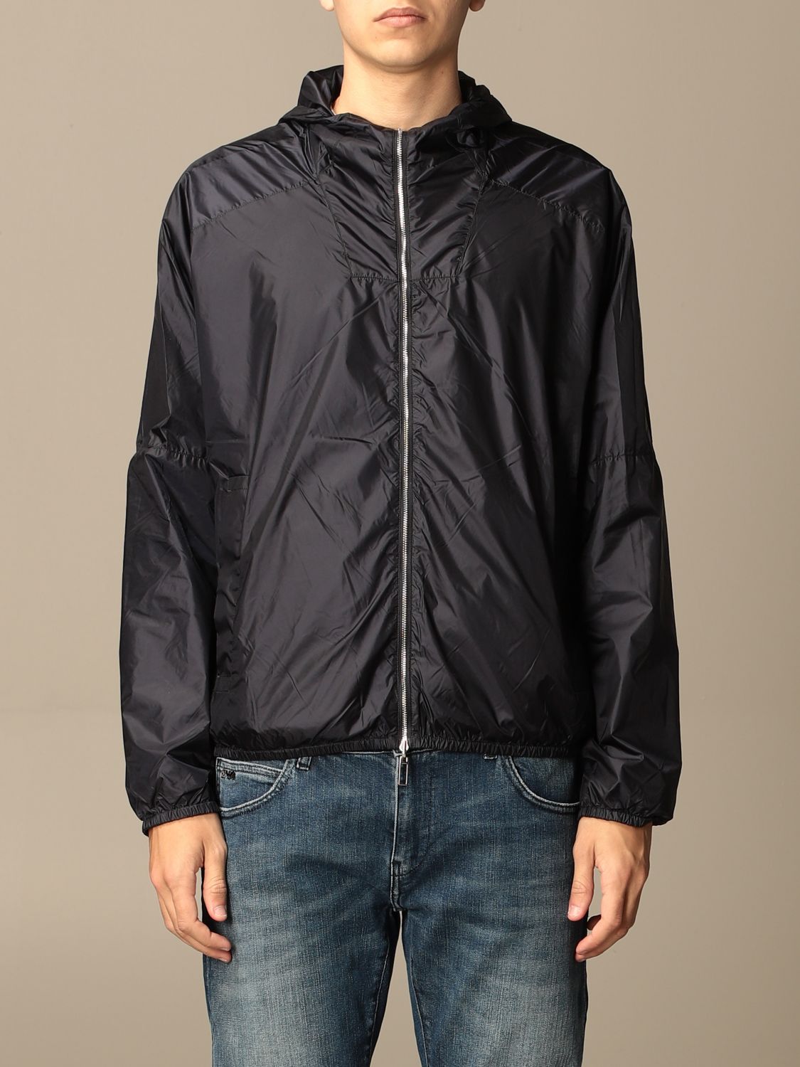 EMPORIO ARMANI: nylon jacket with logo - Blue | Emporio Armani jacket  3K1BT5 1NLYZ online on 