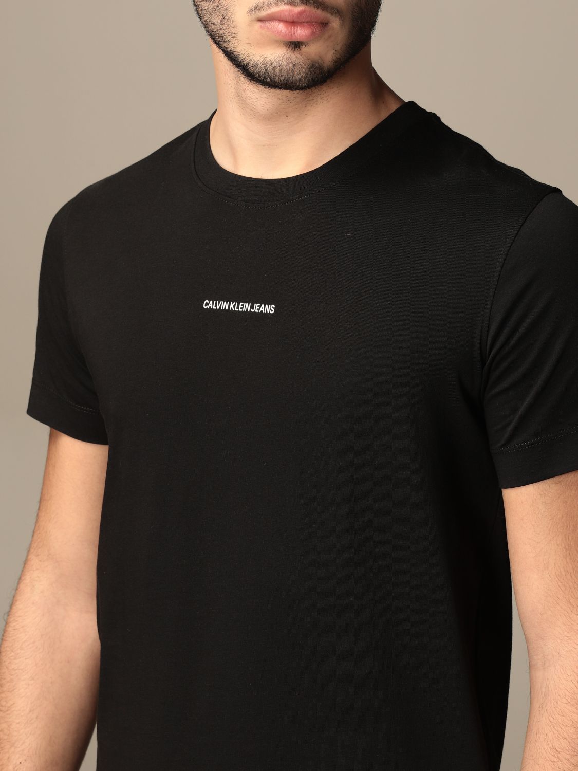 CALVIN KLEIN JEANS: T-shirt with logo - Black | Calvin Klein Jeans t ...