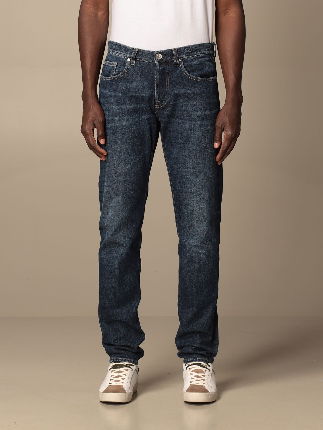 Jeans a 5 tasche con bottoni metallici Giglio.com Abbigliamento Pantaloni e jeans Jeans 