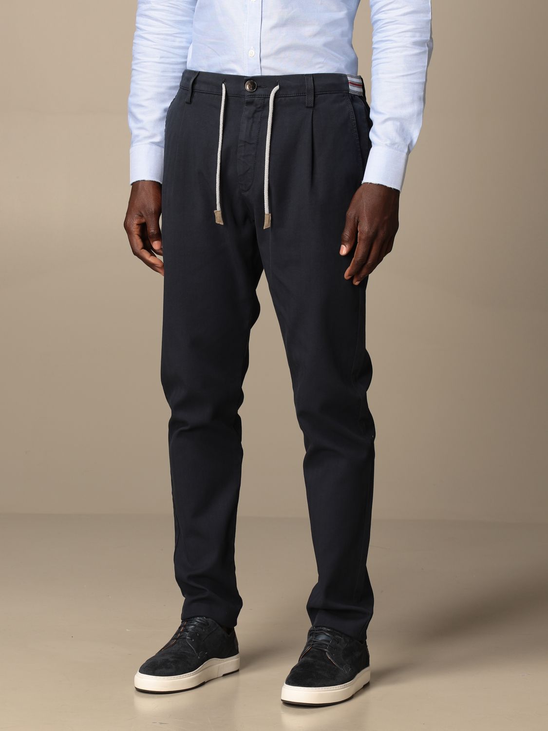 ELEVENTY: jogging trousers with drawstring - Blue | Pants Eleventy ...