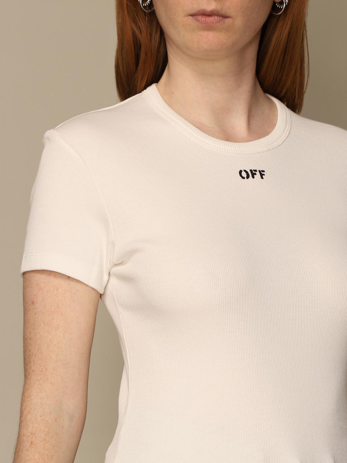 off white t shirt damen weiß