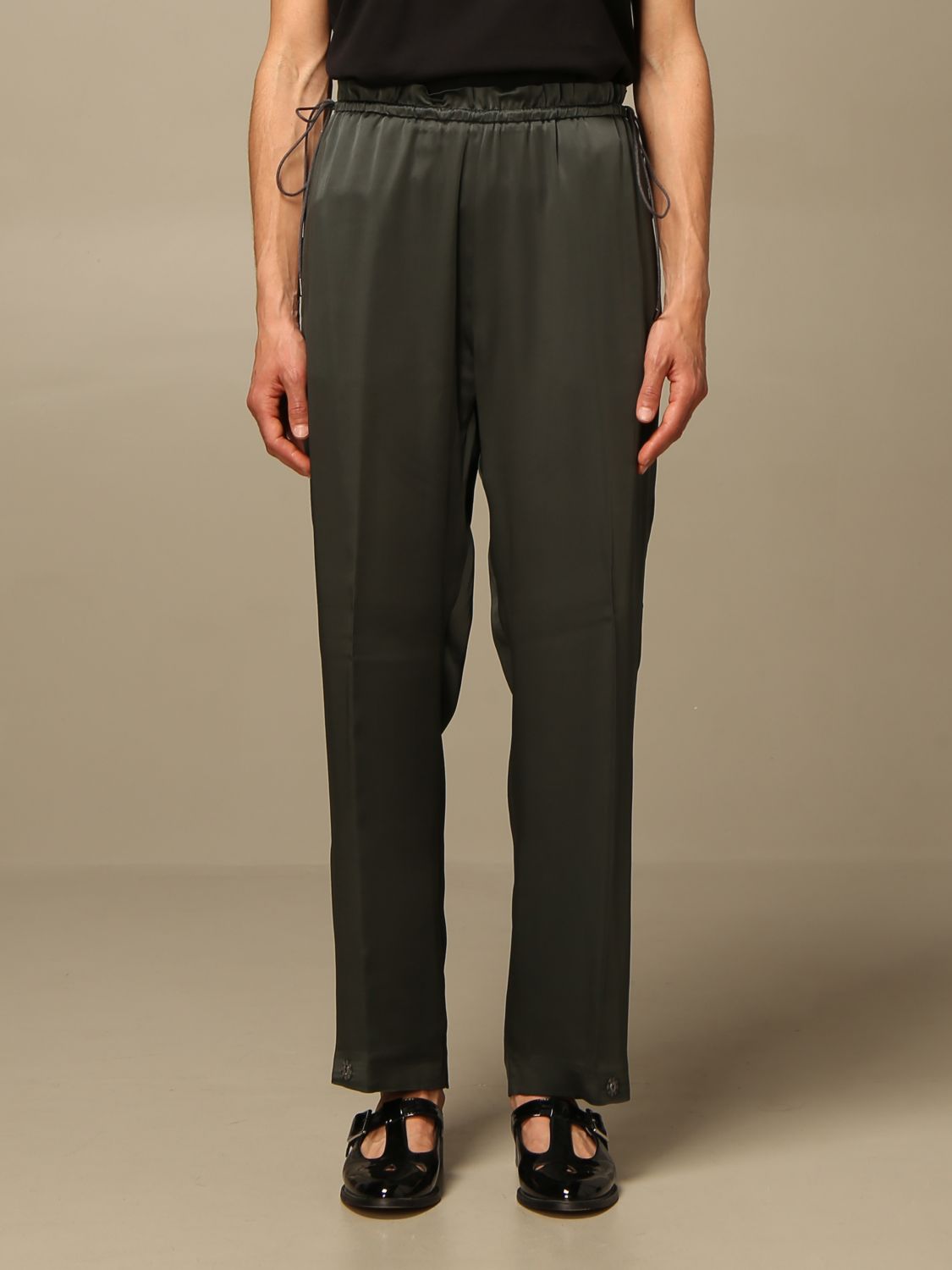 Fabiana Filippi Outlet: jogging trousers in silk blend - Forest Green