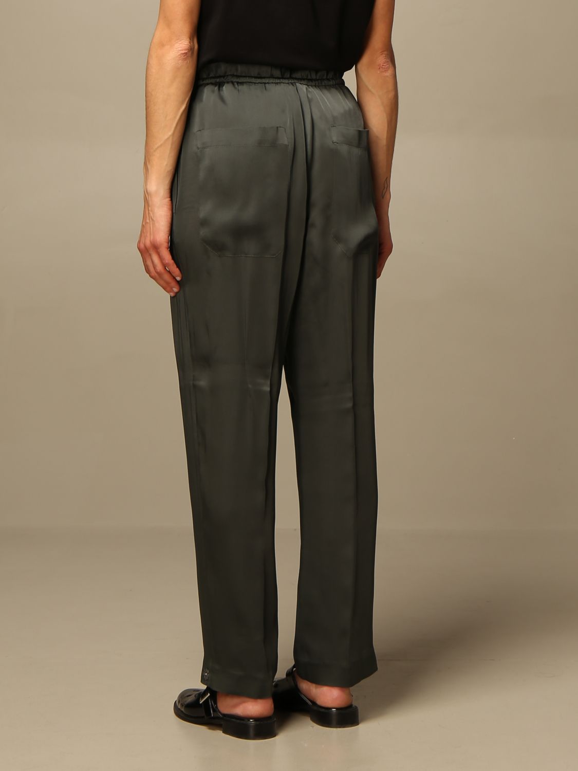 Fabiana Filippi Outlet: jogging trousers in silk blend - Forest Green