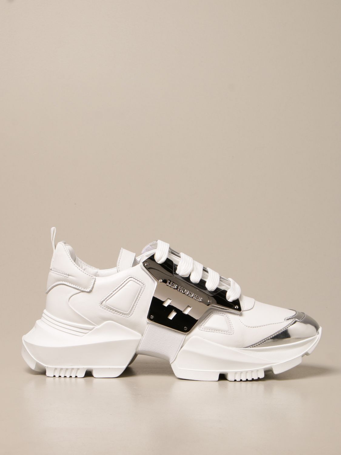 LES HOMMES: sneakers in leather - White | Les Hommes sneakers 10003LBA  online on 