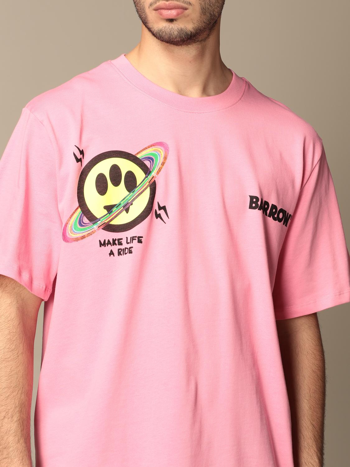 BARROW: T-shirt in cotone con big stampa - Rosa | T-Shirt Barrow 029133  GIGLIO.COM