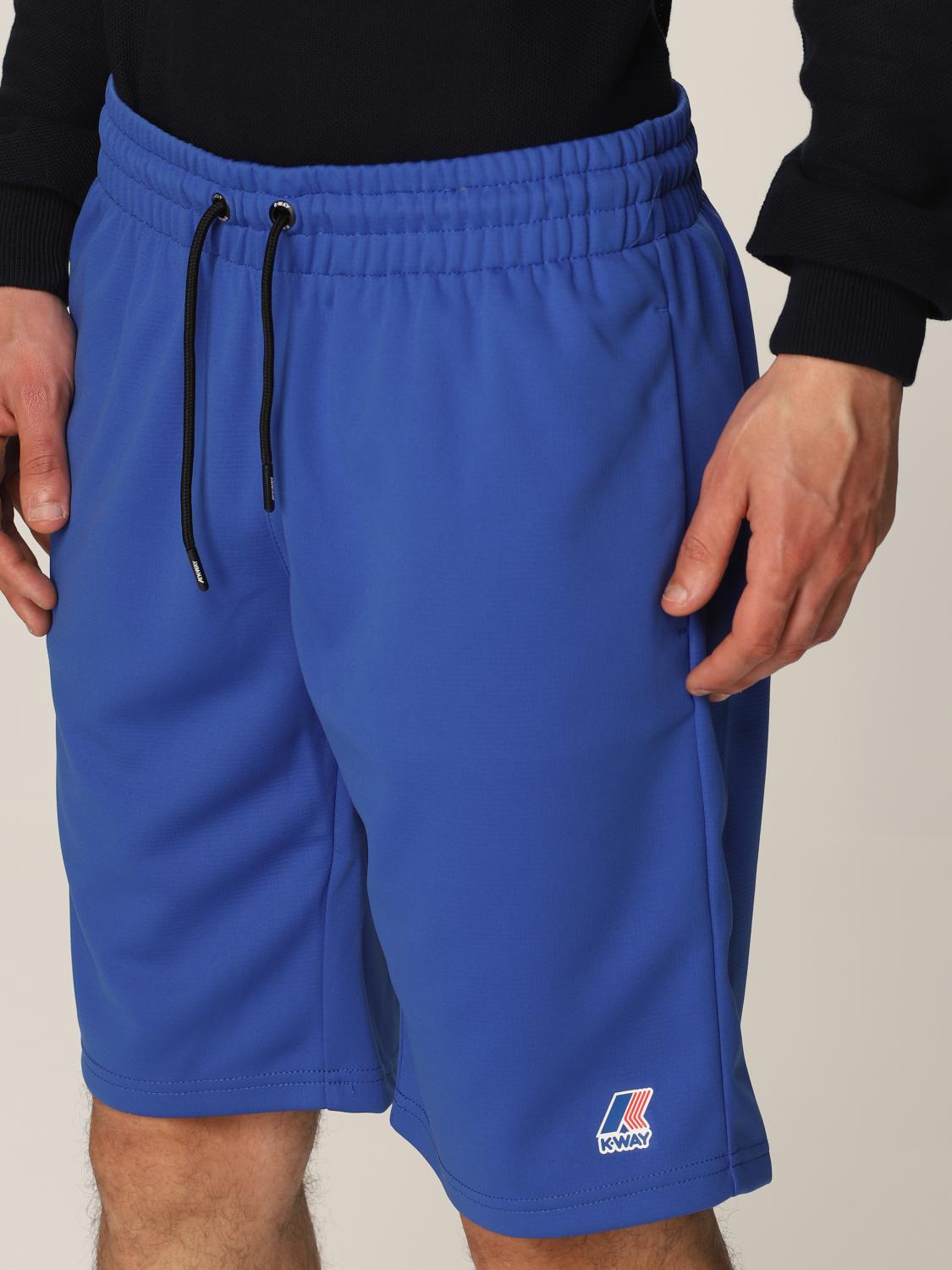 K-WAY: Pantaloncino jogging con logo - Royal | Pantaloncino K-Way K4114CW  GIGLIO.COM