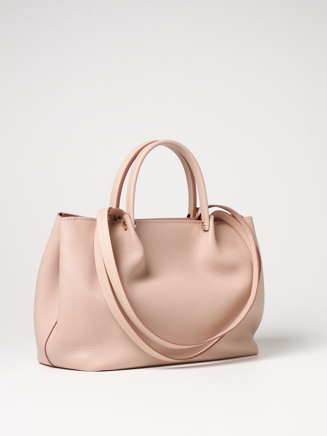 MAX MARA: crossbody bag in genuine hammered leather - Blush Pink