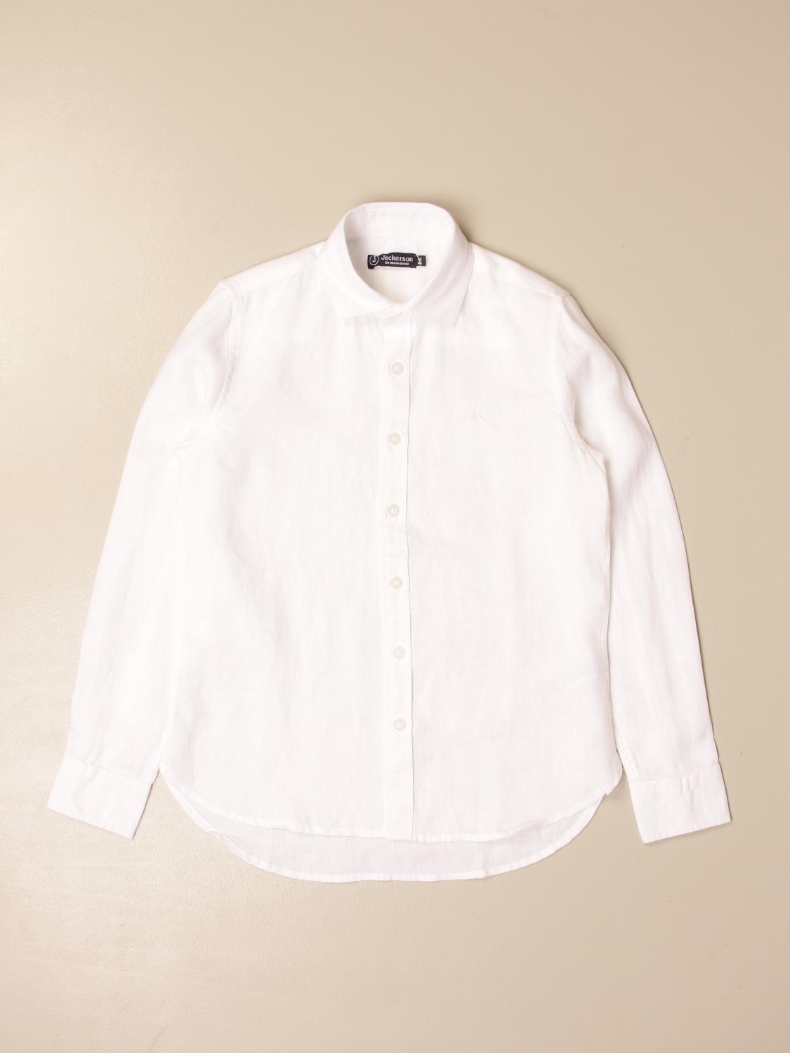 JECKERSON: Camicia in lino - Bianco | Camicia Jeckerson J2402 GIGLIO.COM