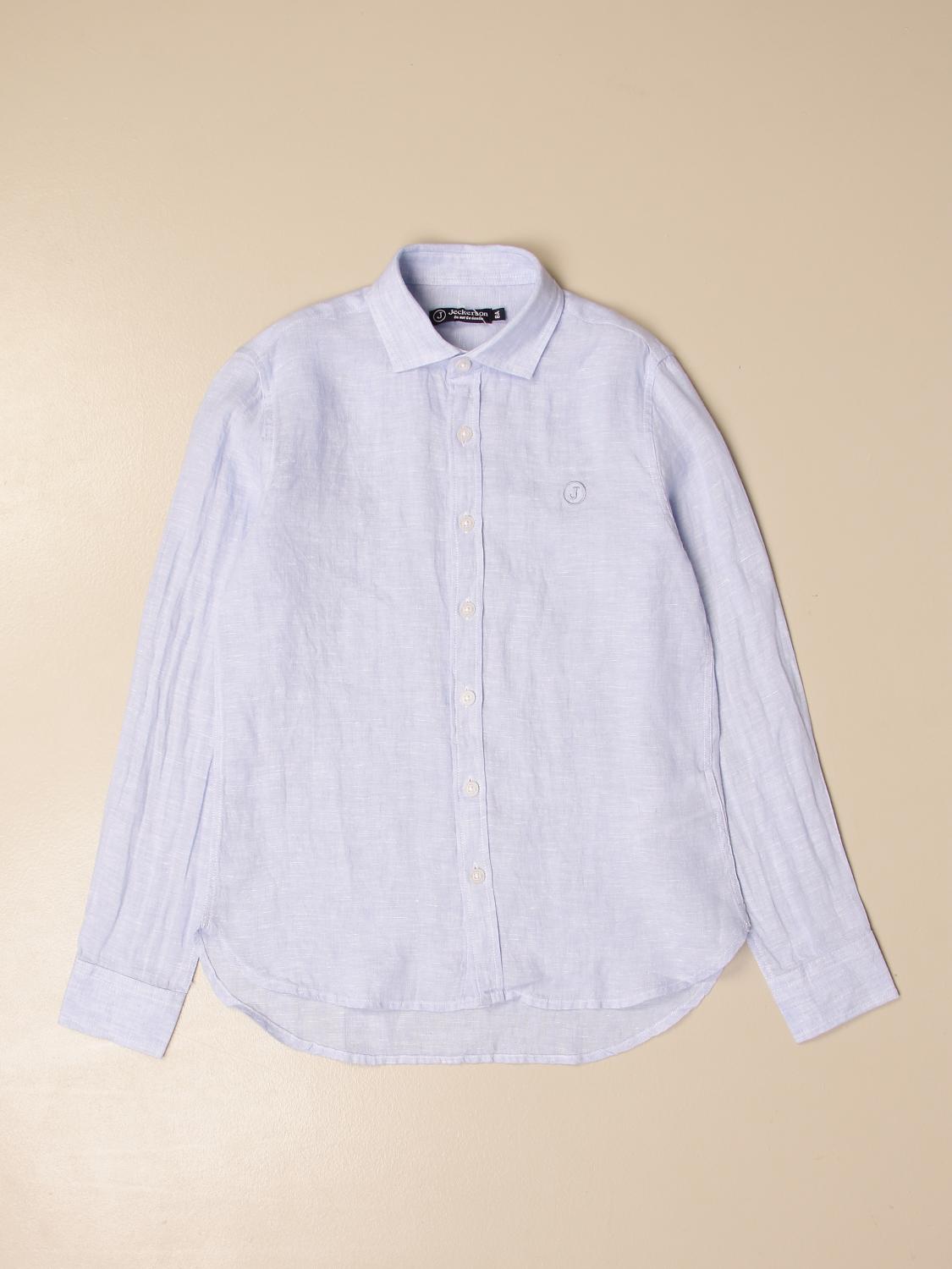 JECKERSON: Camicia in lino - Azzurro | Camicia Jeckerson J2402 GIGLIO.COM