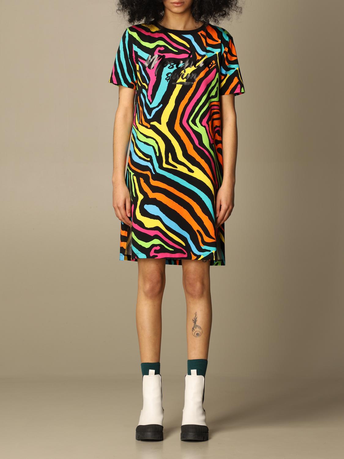 MOSCHINO UNDERWEAR short dress with zebra pattern Black Moschino Underwear dress A1914 2119