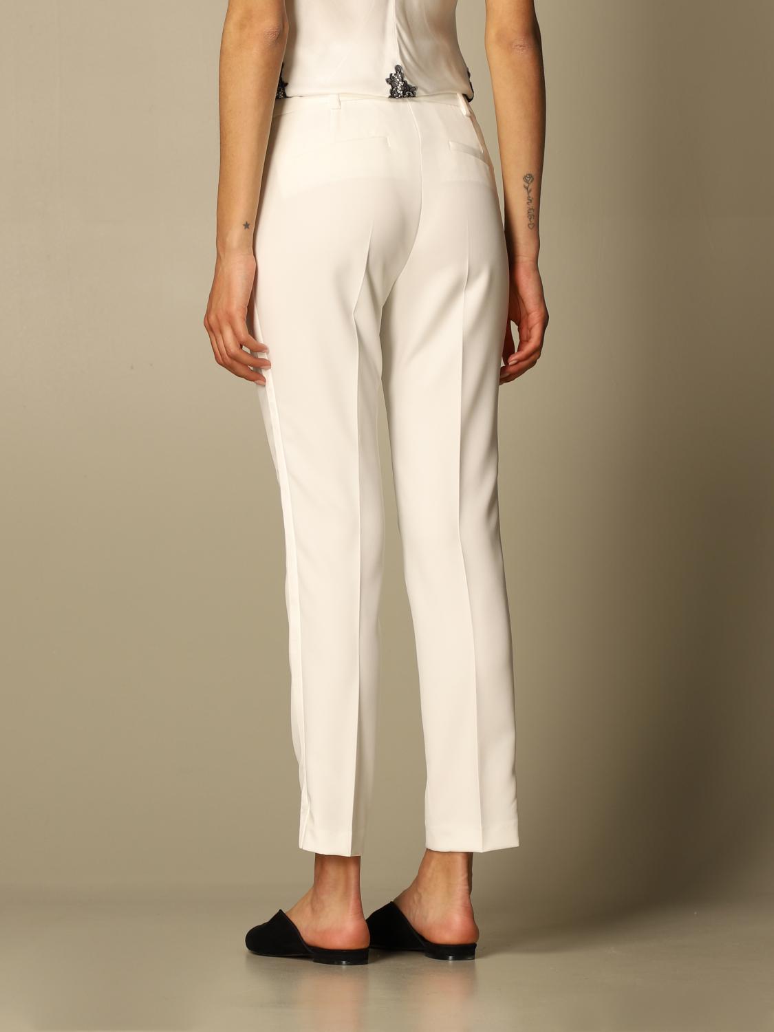 LIU JO: Pantalone a vita regolare - Bianco | Pantalone Liu Jo IA1117T2200  GIGLIO.COM