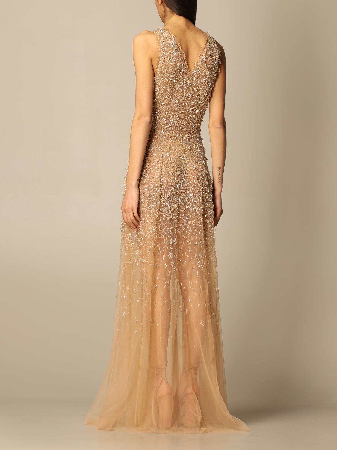 Abito Da Sera Lungo Con Paillettes E Balze - Elegante Per Matrimoni E Feste - Donna - Foto 13