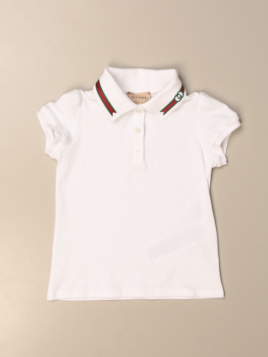 Polo Shirt Gucci: Gucci cotton polo shirt with Web band white 1
