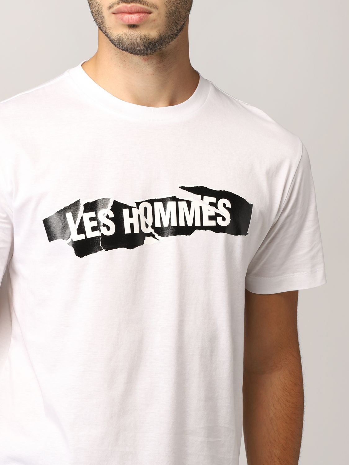 T-shirt Les Hommes: Les Hommes stretch cotton T-shirt with logo white 5