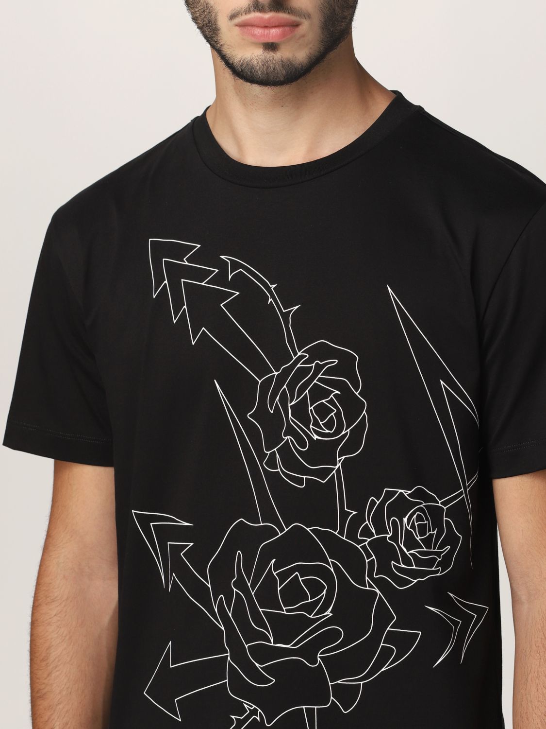 T-shirt Les Hommes: T-shirt Les Hommes in cotone con stampa floreale nero 5