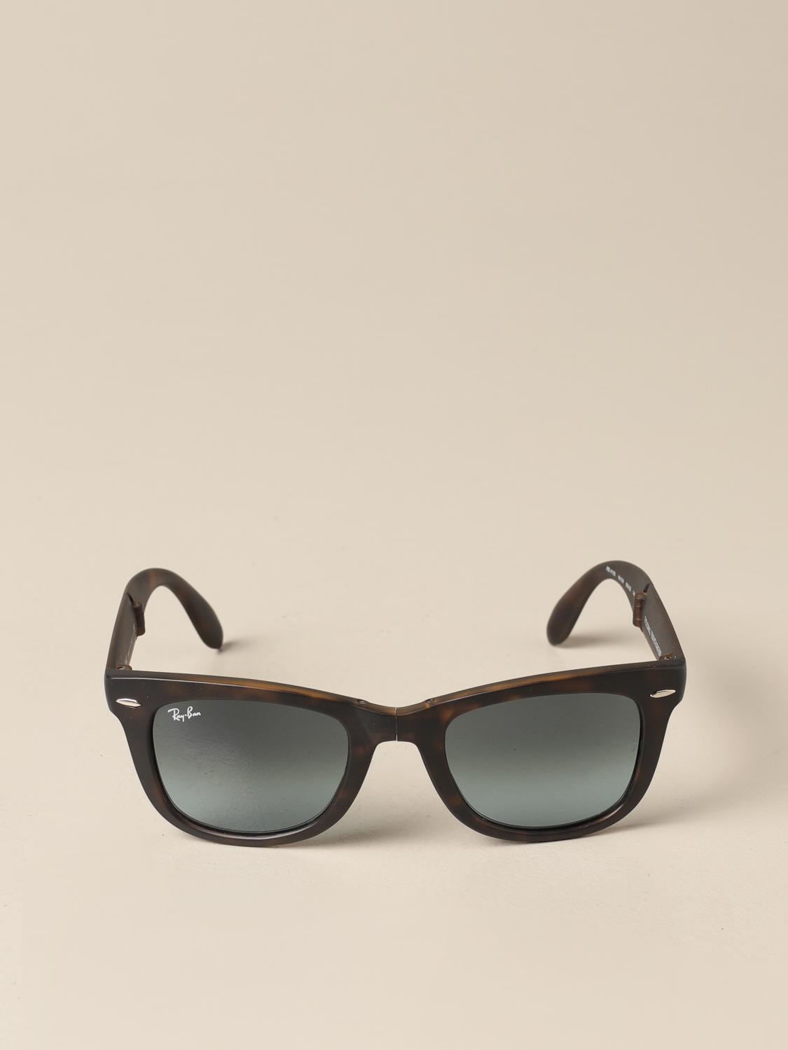 RAY-BAN: Occhiali da sole in acetato - Azzurro | Occhiali Ray-Ban RB 4105  FOLDING WAYFARER GIGLIO.COM