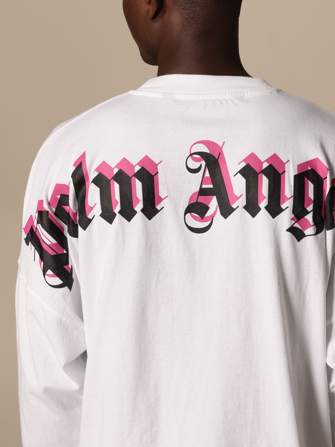PALM ANGELS: long sleeve T-shirt with maxi logo | T-Shirt Palm Angels