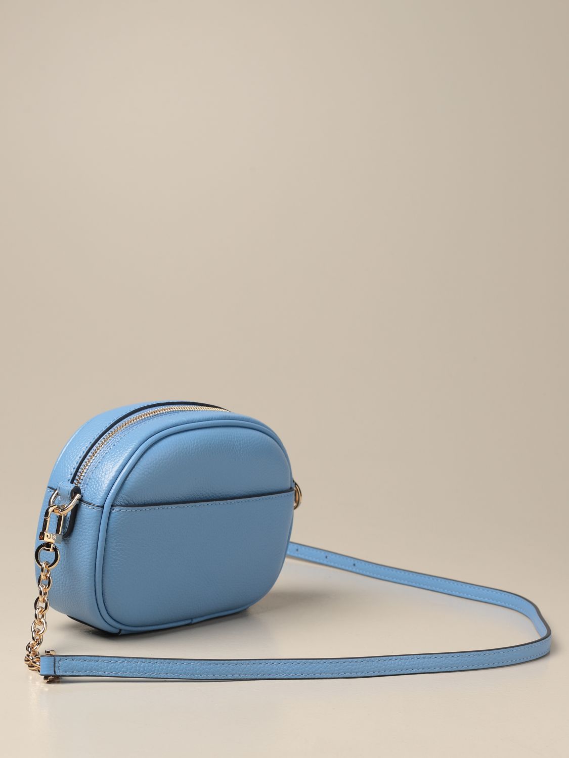 MICHAEL KORS: Michael Jet Set bag in grained leather - Gnawed Blue