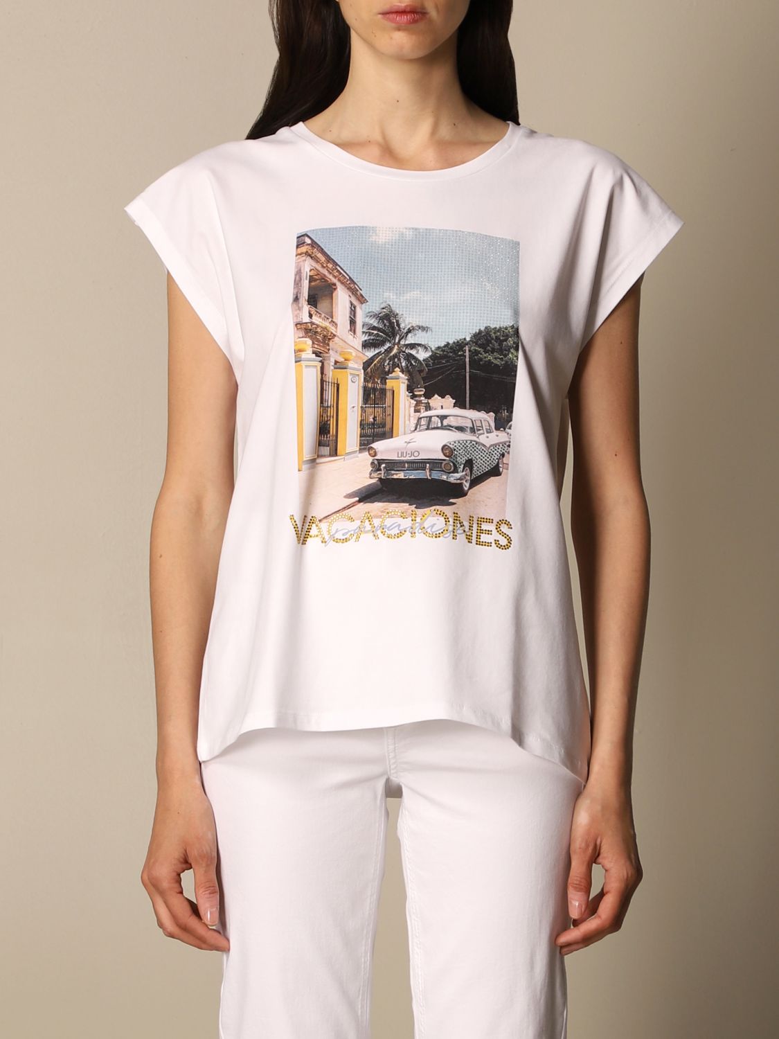 LIU JO: t-shirt for women - White | Liu Jo t-shirt WA1337J5003 online ...