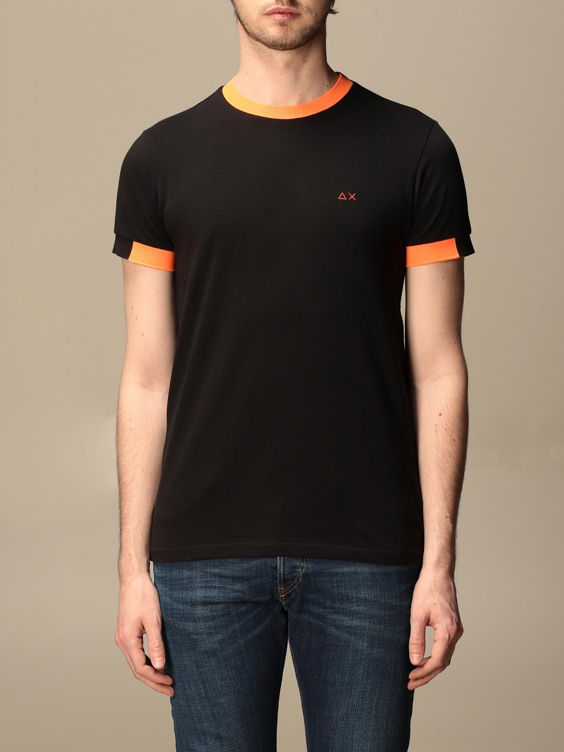 SUN 68 Maglia a girocollo con logo TShirt Sun 68 Uomo Nero T