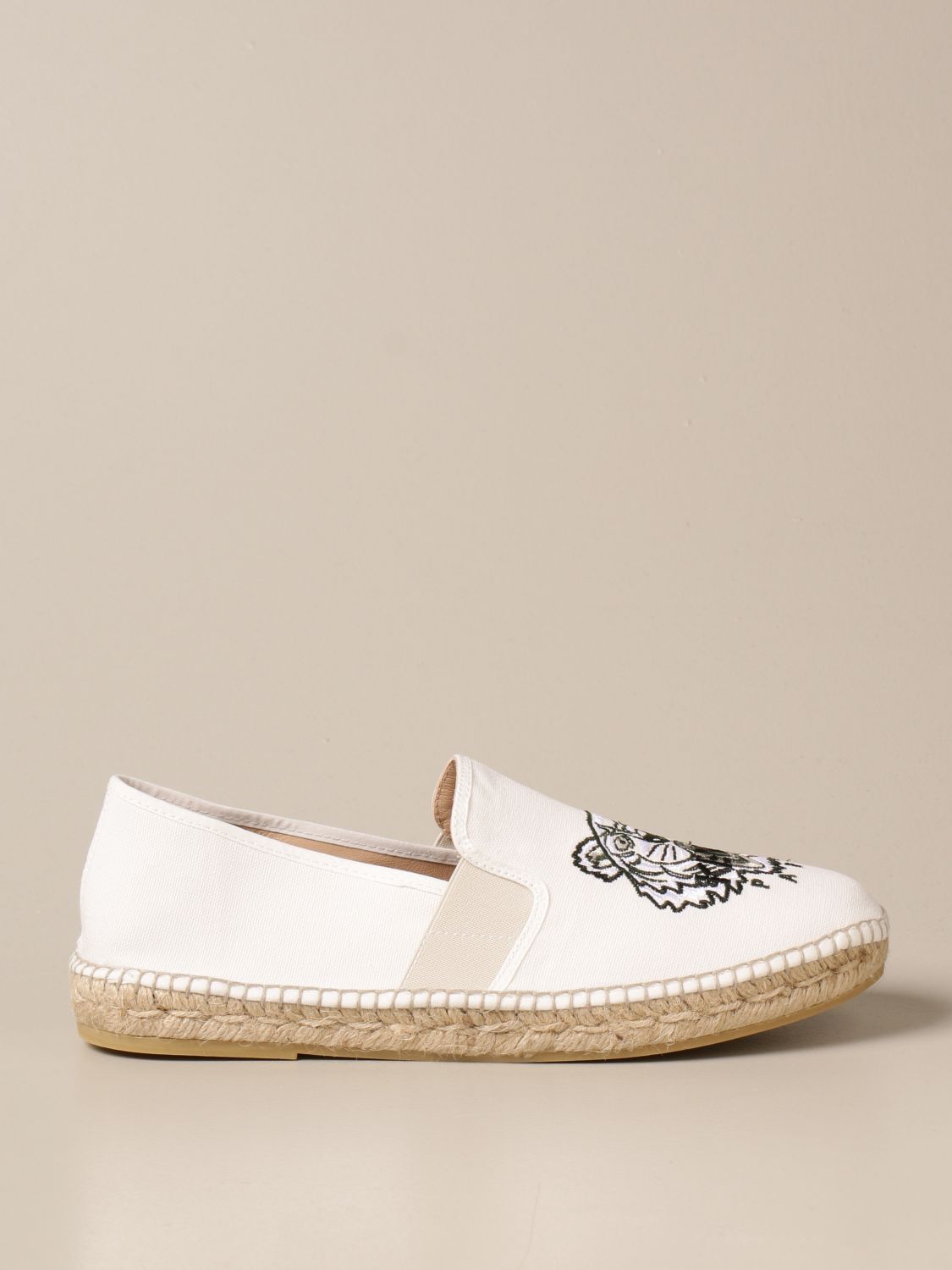 vinger specificatie instant KENZO: espadrilles in canvas with Tiger Logo - White | Kenzo espadrilles  FB55ES188F70 online on GIGLIO.COM