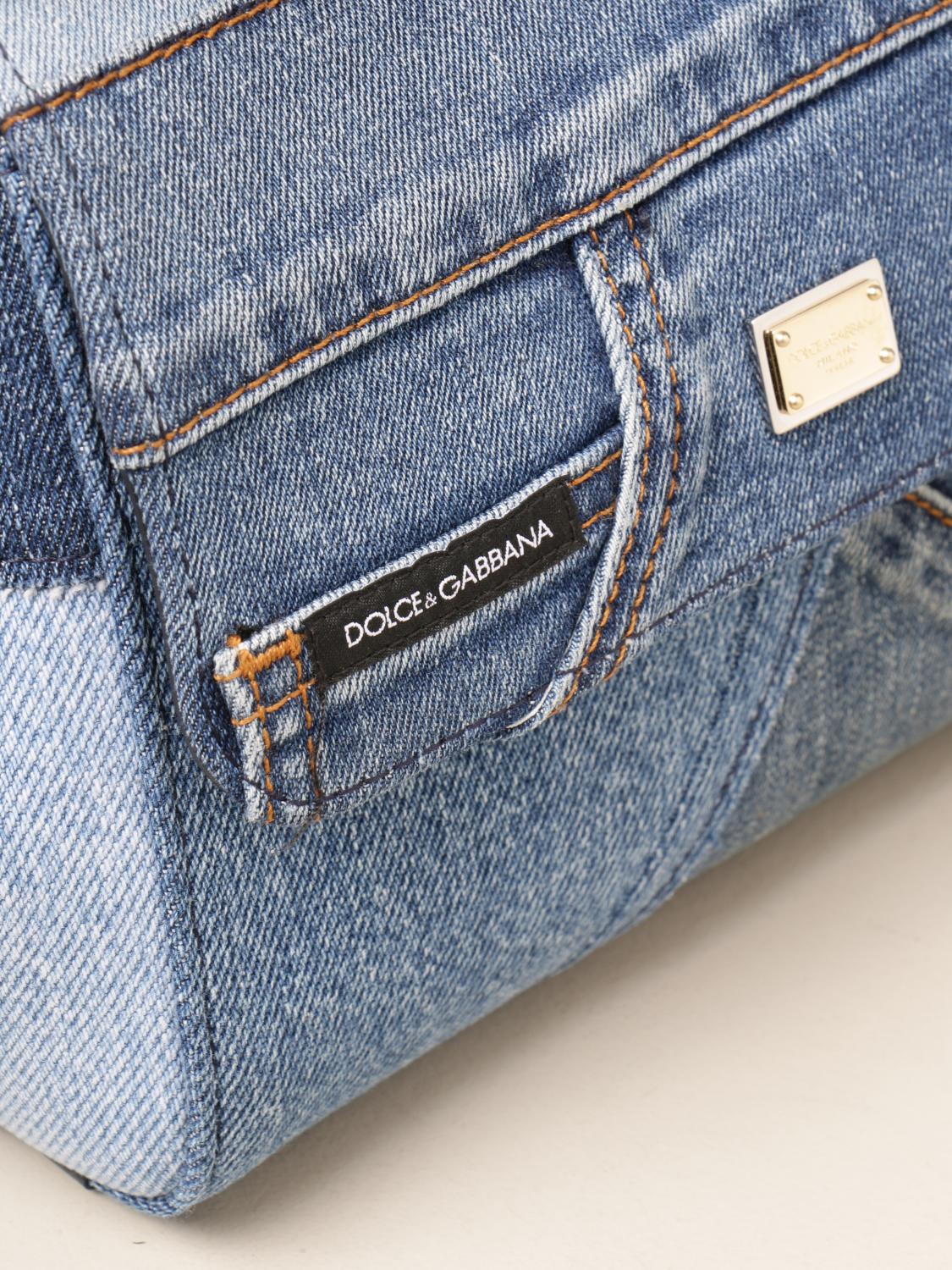 DOLCE \u0026 GABBANA: denim patchwork bag 