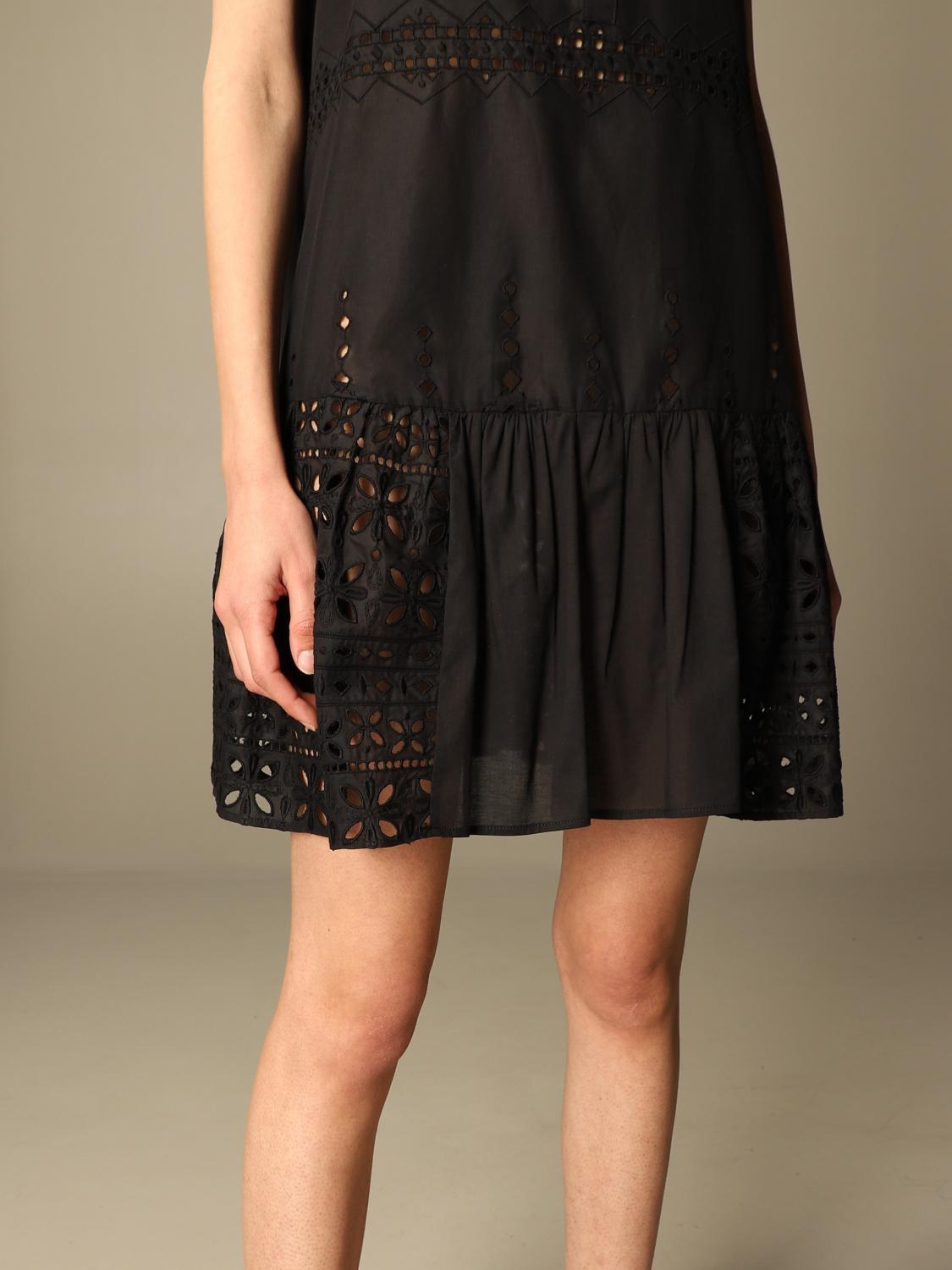 ERMANNO SCERVINO LIFESTYLE: Abito in pizzo Sangallo - Nero | Abito Ermanno  Scervino Lifestyle Q308 XSG GIGLIO.COM