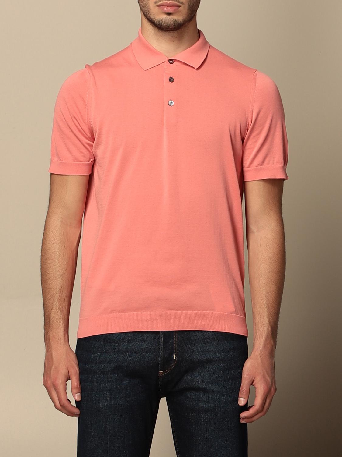 peach color polo shirt