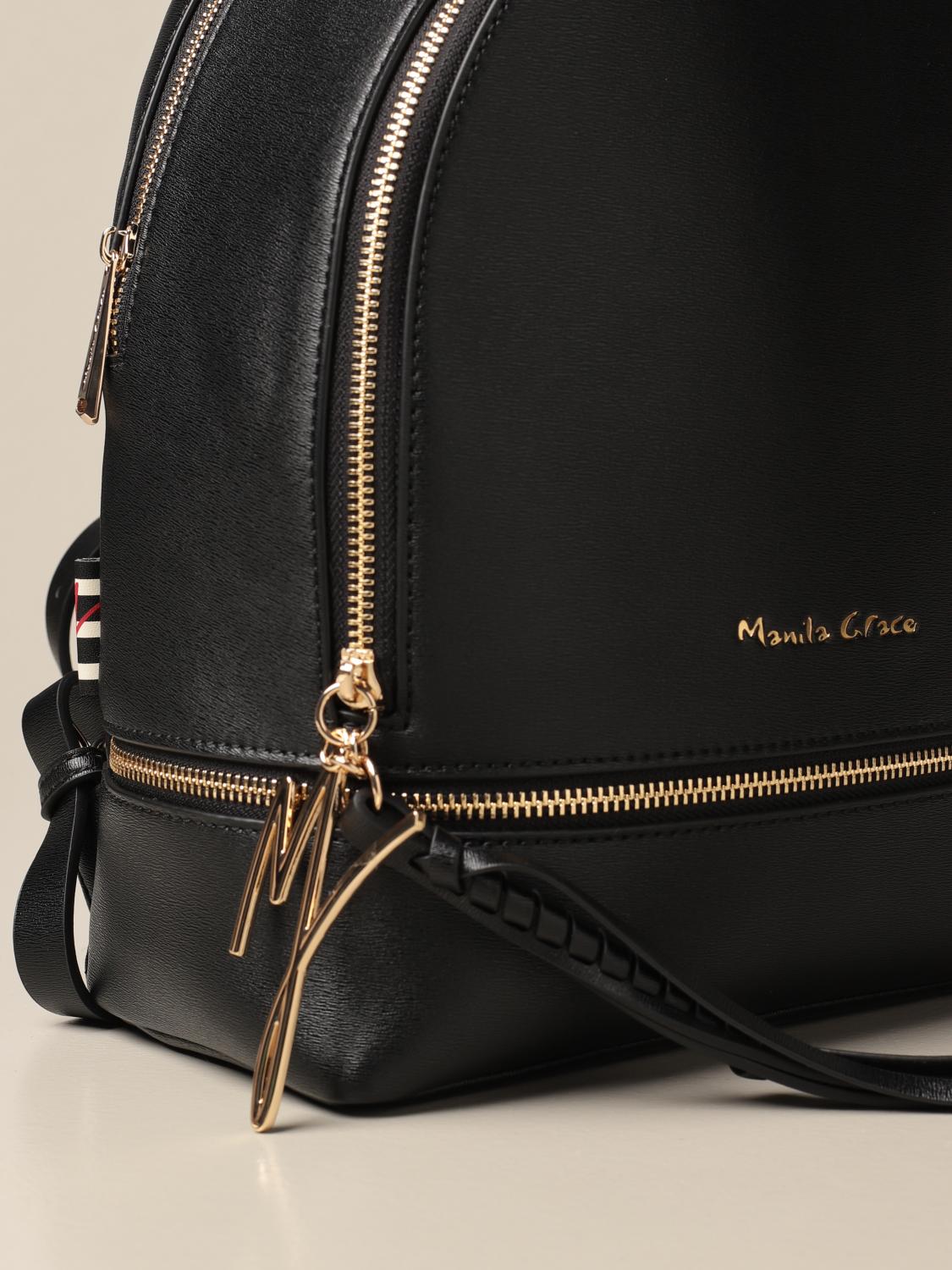 MANILA GRACE backpack in synthetic leather Black Backpack Manila Grace B281EU