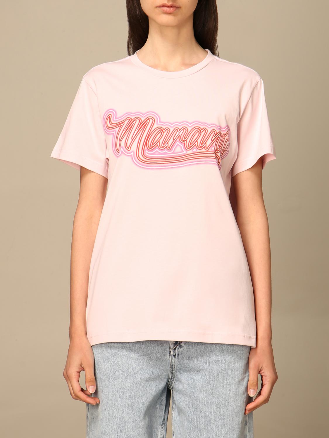 ISABEL MARANT: logo t-shirt - Pink | Isabel Marant t-shirt