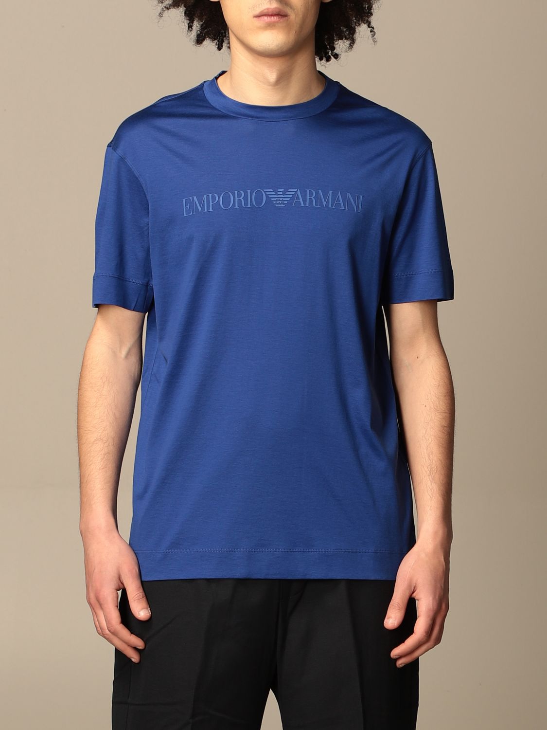 EMPORIO ARMANI Basic tshirt with logo Blue TShirt Emporio Armani