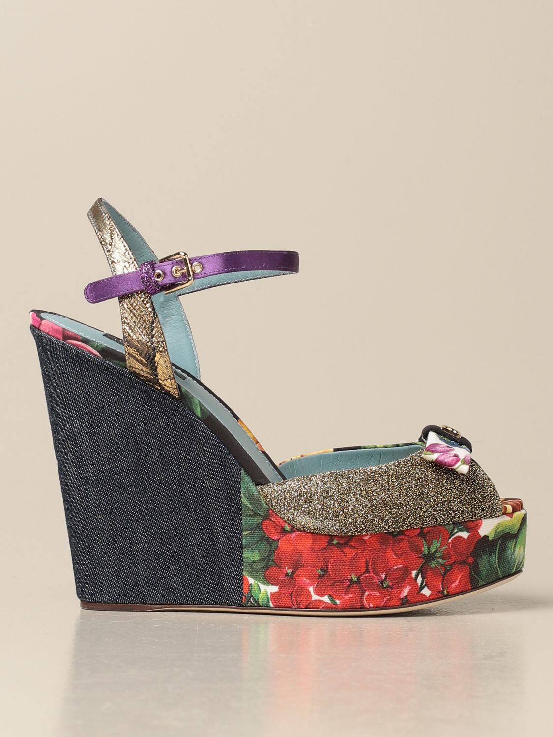 Dolce & Gabbana patchwork wedge sandals
