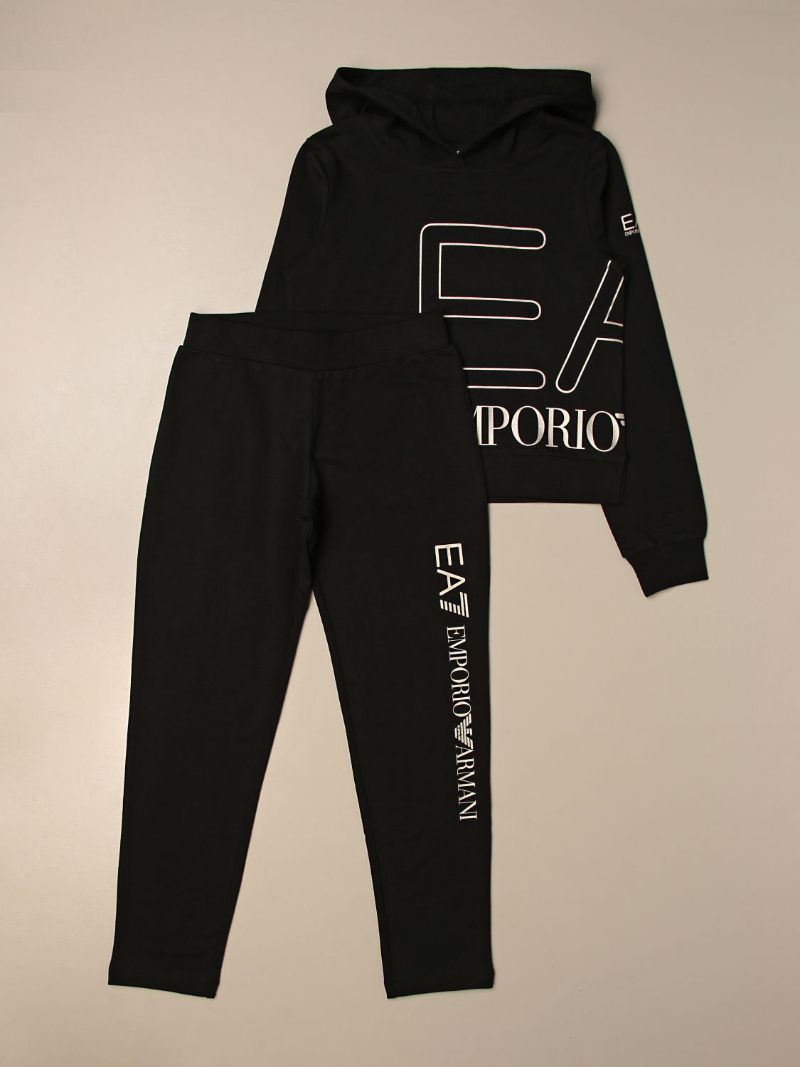 EMPORIO ARMANI: sweatshirt + jogging pants set - Black | Emporio Armani  tracksuit 3KFV52 FJ5FZ online on 