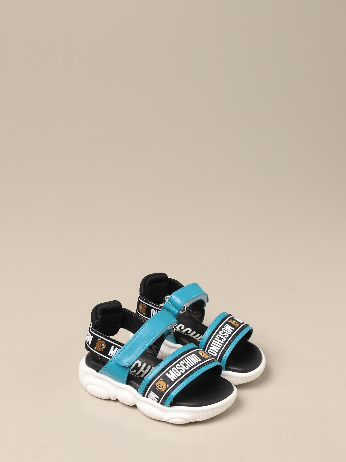 MOSCHINO BABY Sandalo in pelle Scarpe Moschino Baby Bambino Azzurro