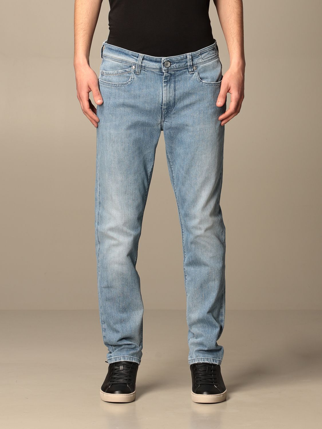 RE-HASH: 5-pocket jeans in washed denim - Blue | Re-Hash jeans P01530 ...