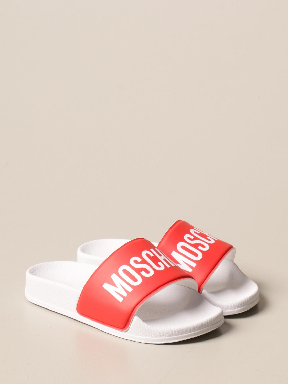 MOSCHINO BABY rubber sandals with logo Shoes Moschino Baby Kids Red