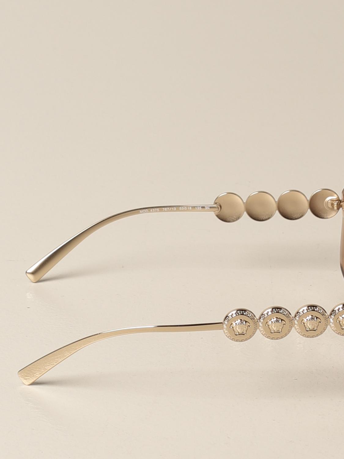 VERSACE: Occhiali da sole in acetato con aste in metallo - Salmone | Occhiali  Versace MOD.4375 GIGLIO.COM