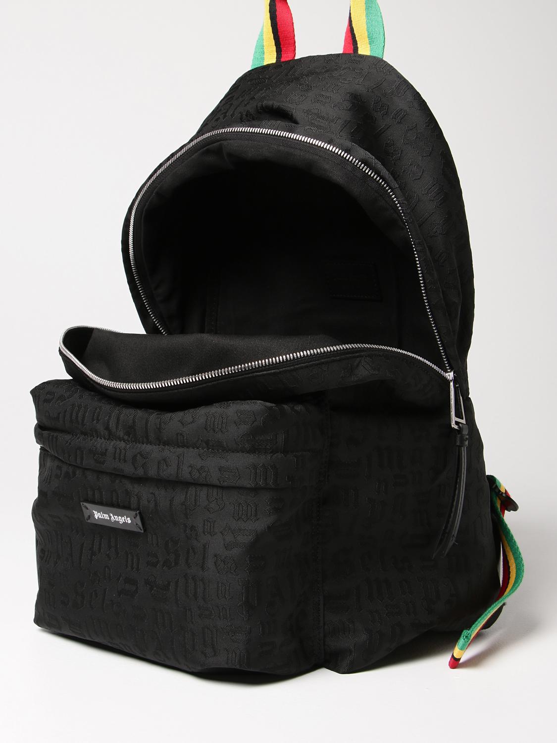 PALM ANGELS backpack in logoed canvas Backpack Palm Angels Men Black