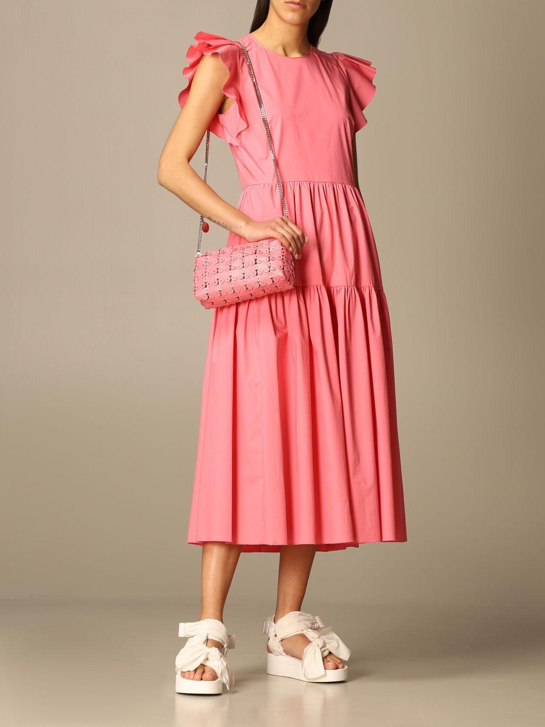 Dress Red Valentino Garavani Pink size 38 IT in Polyester - 33566415