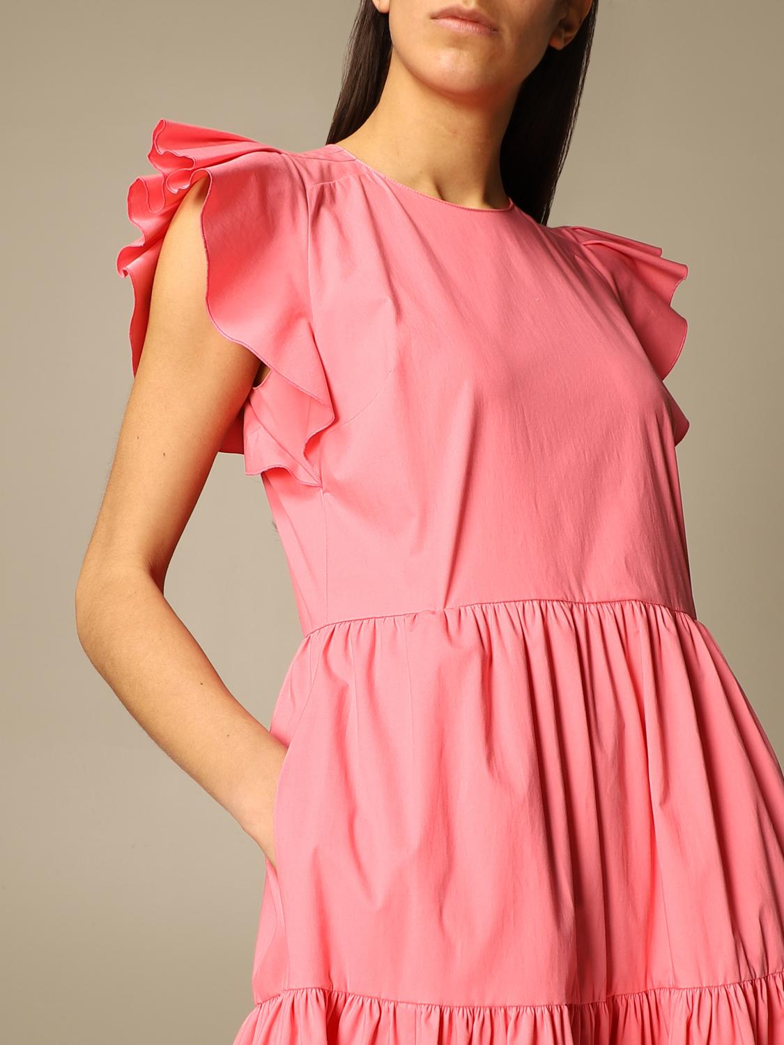 RED VALENTINO: Abito midi in cotone - Rosa | Abito Red Valentino VR0VAY90  0VU GIGLIO.COM
