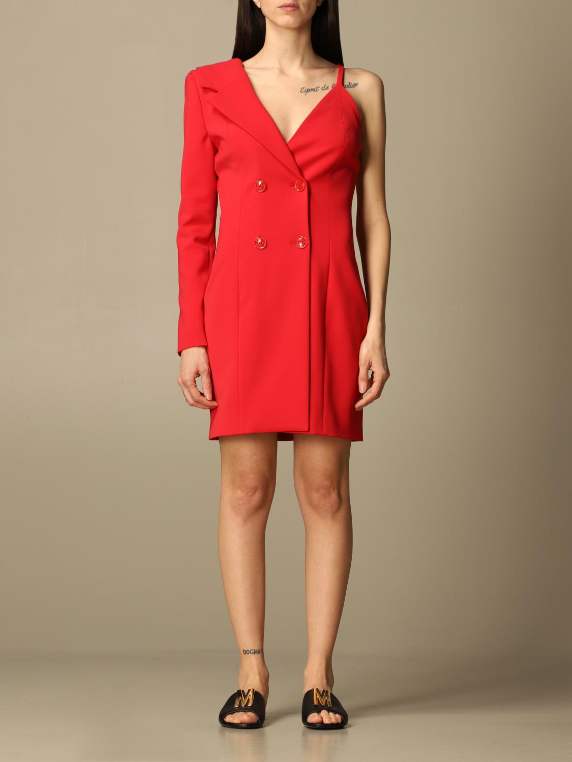 BOUTIQUE MOSCHINO: Abito asimmetrico a doppiopetto - Rosso | Abito Boutique  Moschino 0403 0824 GIGLIO.COM
