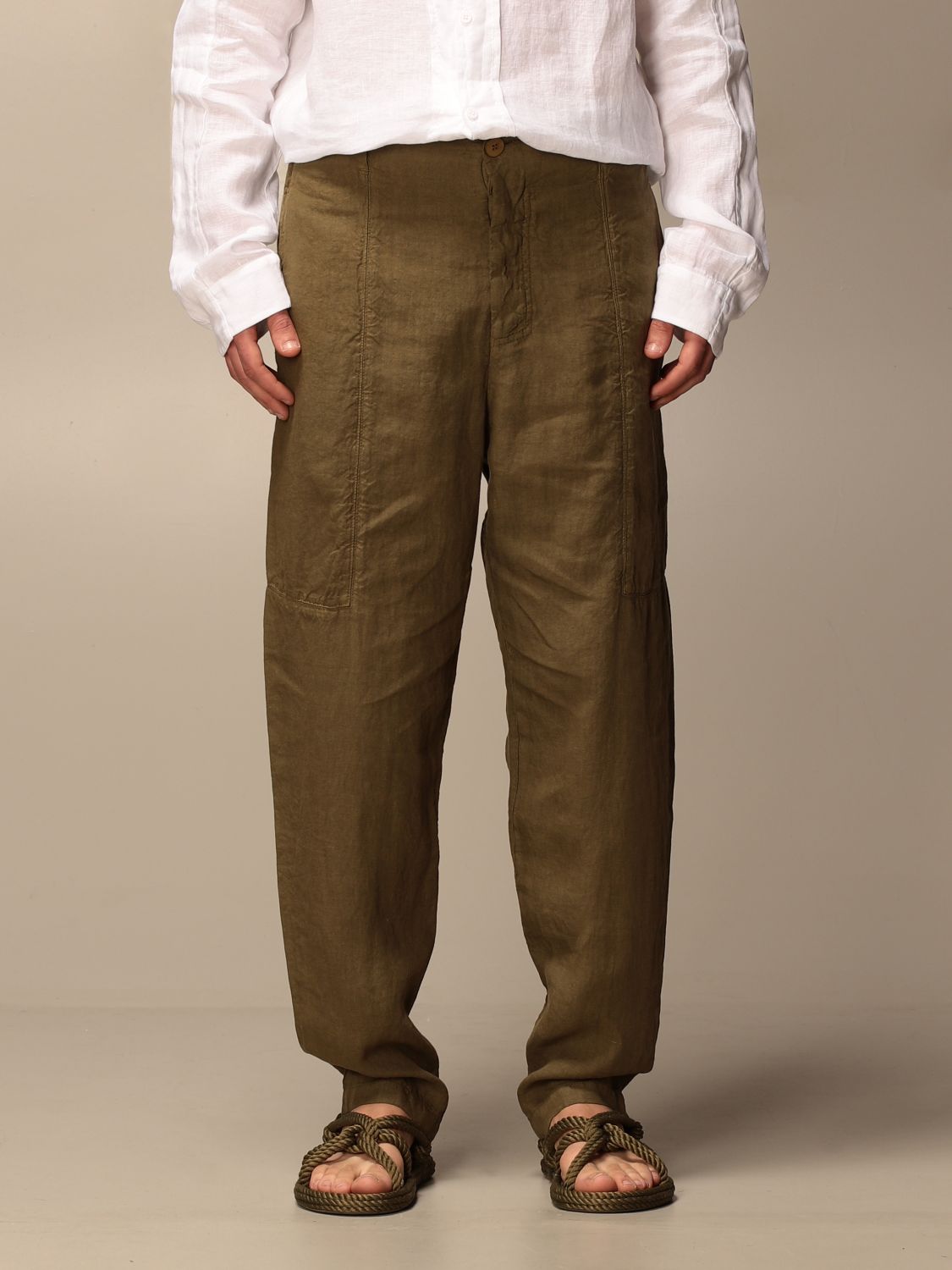 TRANSIT: pants for man - Moss Green | Transit pants CFUTRND131 online ...