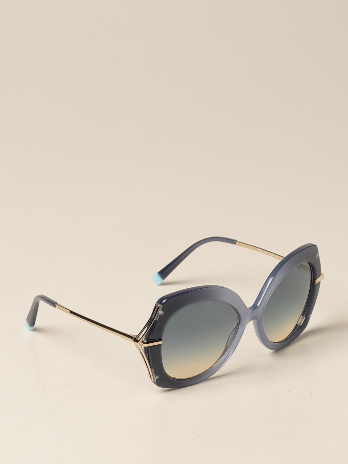 TIFFANY: Occhiali da sole in acetato con logo - Azzurro | Occhiali Tiffany  TF 4169 GIGLIO.COM