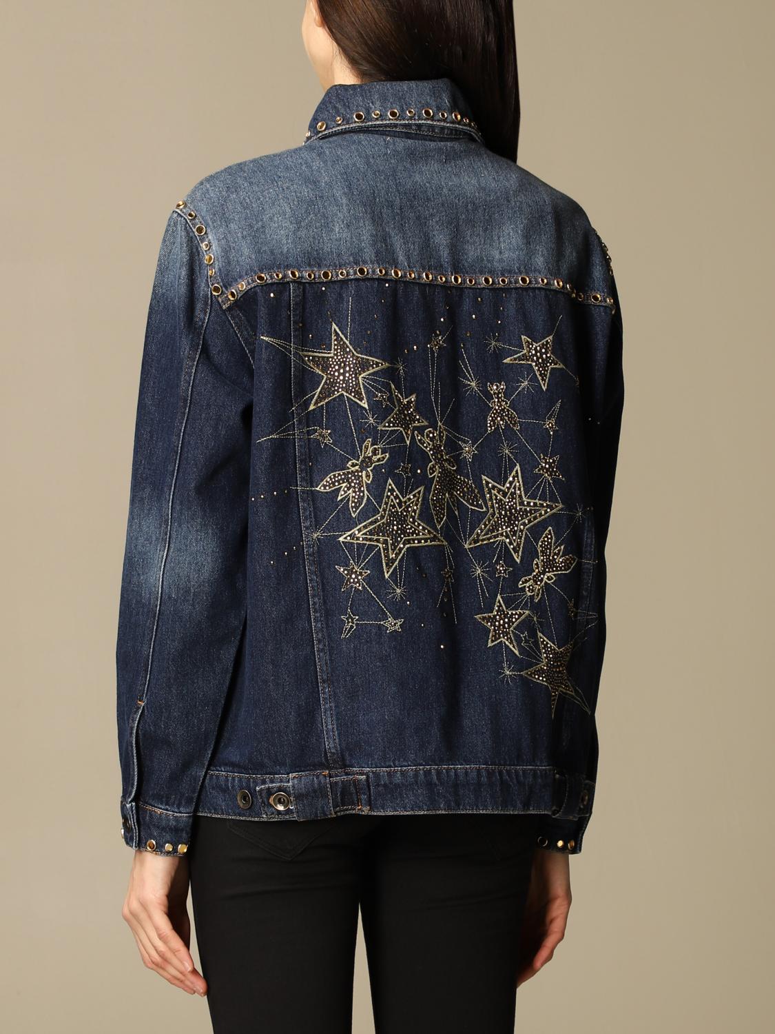 PATRIZIA PEPE: Giacca di jeans - Fantasia | Giacca Patrizia Pepe 8J0961  A8N2 GIGLIO.COM
