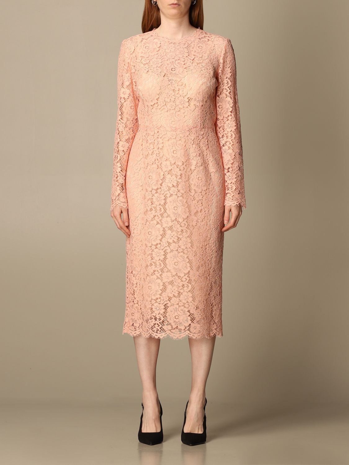 JEP Staat verstoring DOLCE & GABBANA: lace midi dress | Dress Dolce & Gabbana Women Pink | Dress  Dolce & Gabbana F6M0DT HLM0M GIGLIO.COM